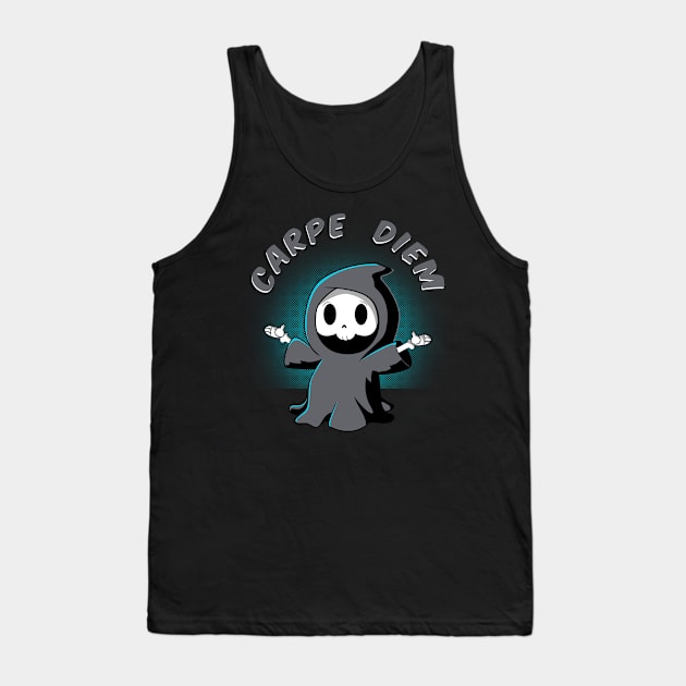 Carpe Die / Funny Grim Reaper Design Tank Top by leepianti